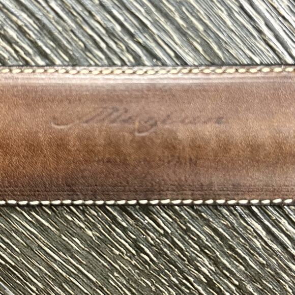 Mezlan Men’s Belt 4929 Brown Leather Woven Inlay Made in Spain Mens Size 36 - Picture 10 of 12